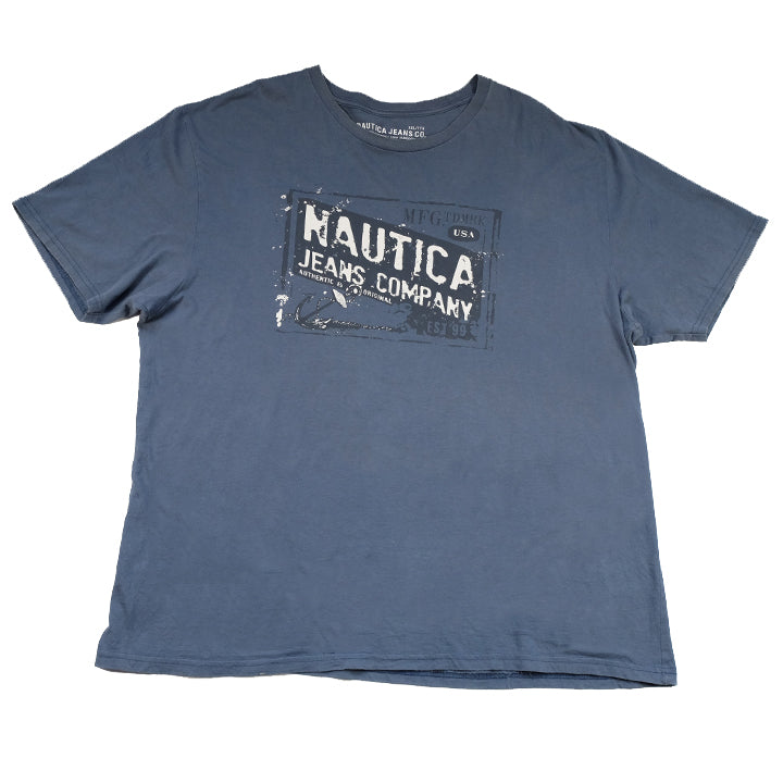 90s Nautica Shirt L Vintage Nautica T-shirt Large Nautica XCVI Large Logo  Spell Out Logo Bar Made in USA 100% Cotton Faded -  Canada